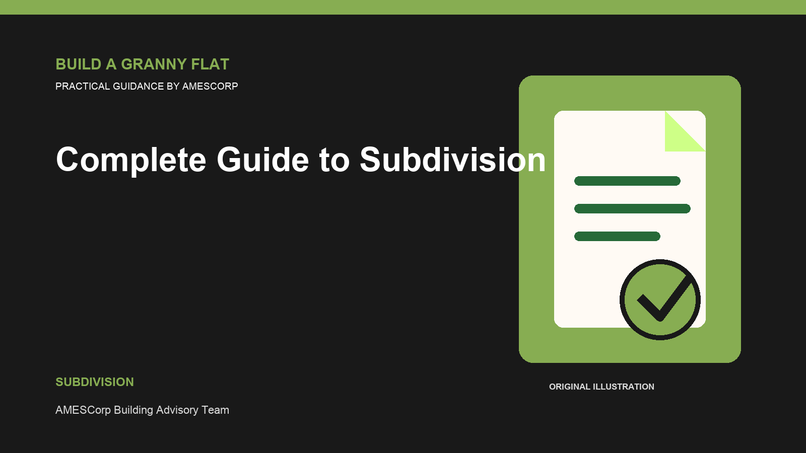 Complete Guide to Subdivision — Build Granny Flat guide
