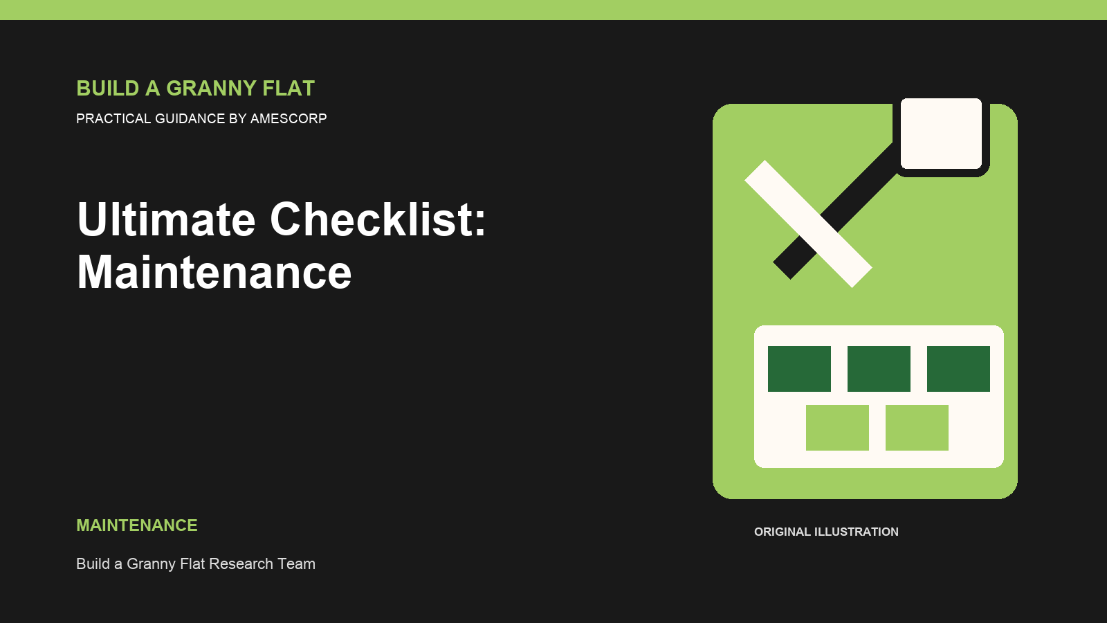 Ultimate Checklist: Maintenance — Build Granny Flat guide